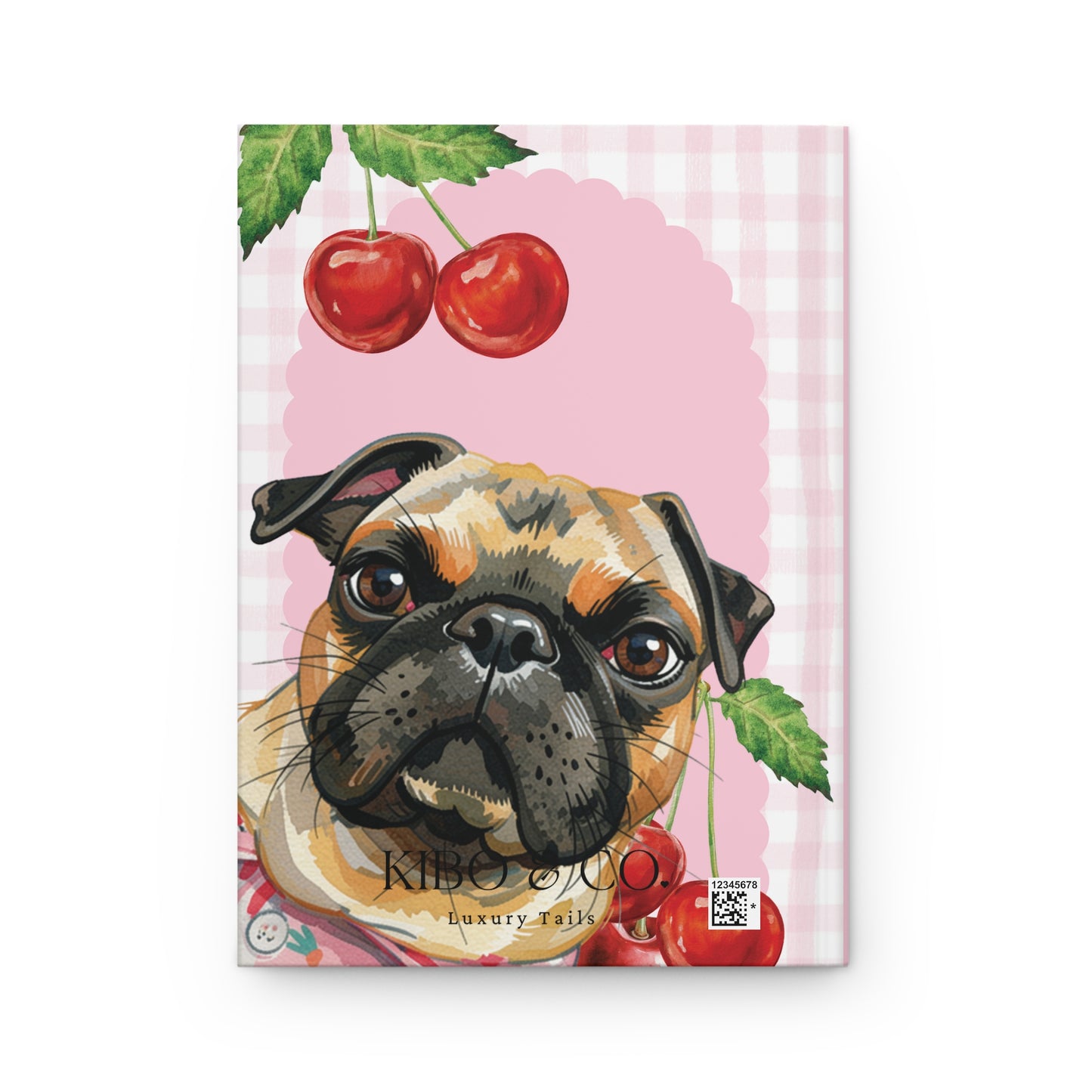 Kira Cherries Hardcover Journal — Cute Dog Notebook for Notes & Gifts
