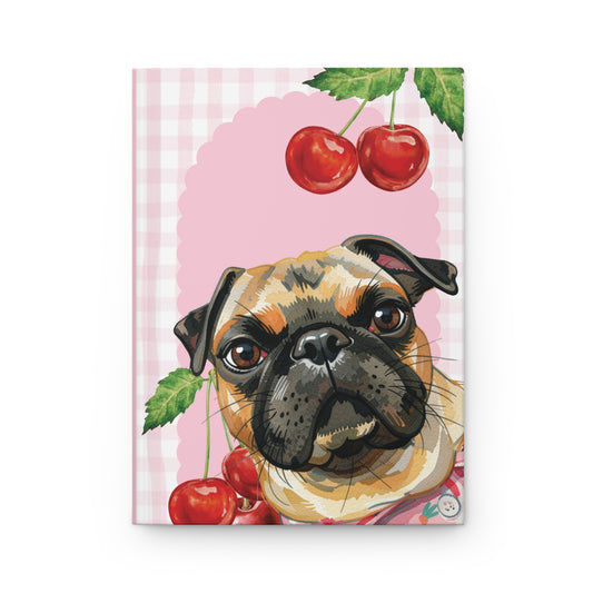 Kira Cherries Hardcover Journal — Cute Dog Notebook for Notes & Gifts