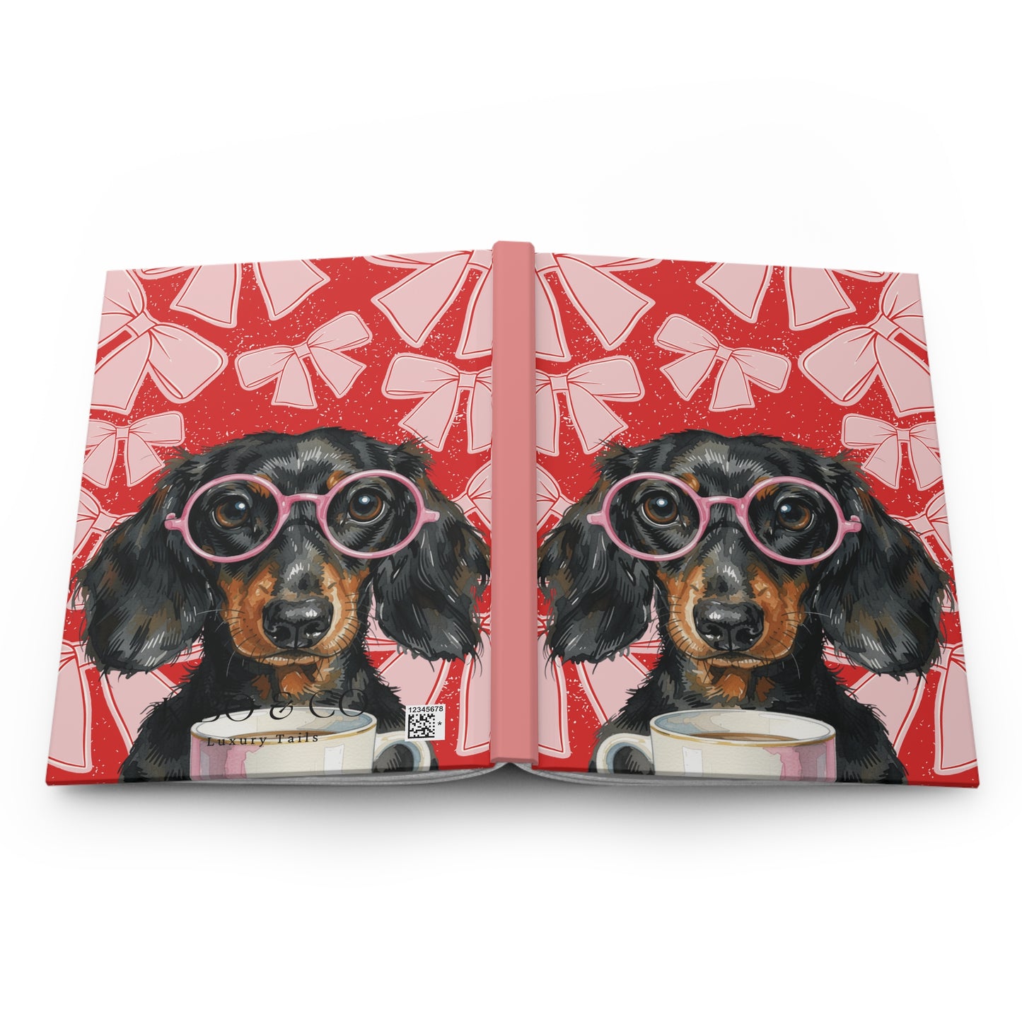 Bows Hardcover Journal — Cute Dog Notebook for Notes & Gifts