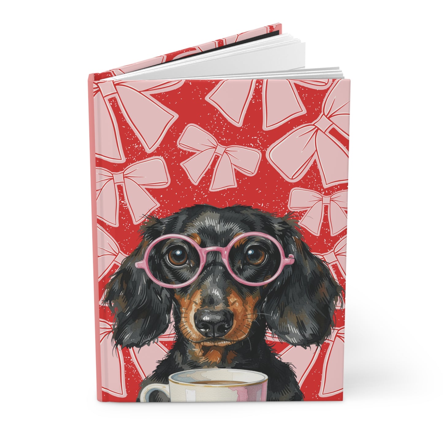 Bows Hardcover Journal — Cute Dog Notebook for Notes & Gifts
