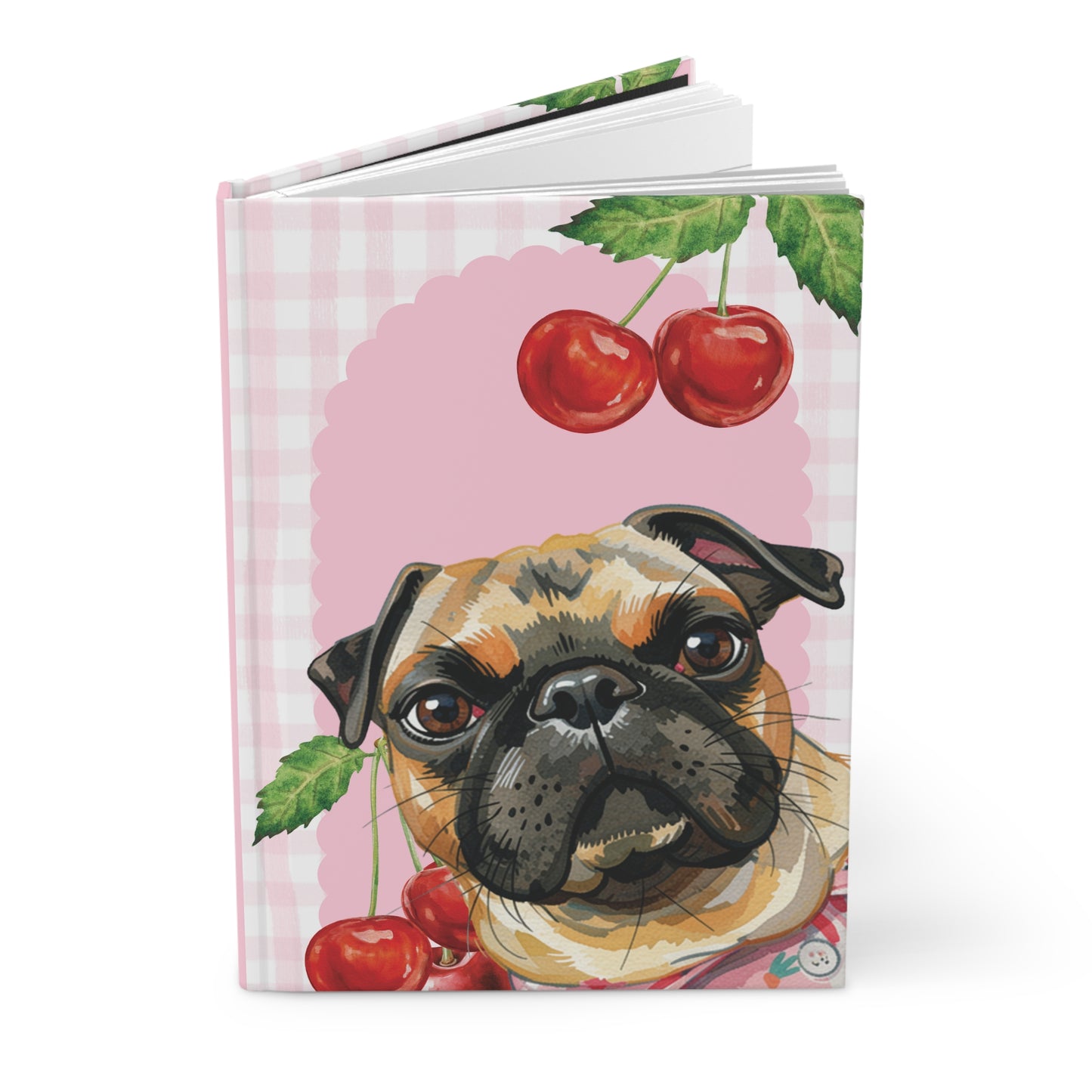 Kira Cherries Hardcover Journal — Cute Dog Notebook for Notes & Gifts
